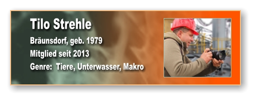 Tilo Strehle Bräunsdorf, geb. 1979 Mitglied seit 2013 Genre:  Tiere, Unterwasser, Makro